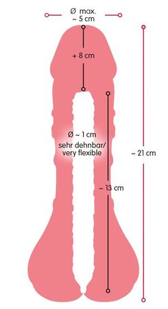 Телесная насадка-мастурбатор 2-in-1 Extension Masturbator - 21 см.